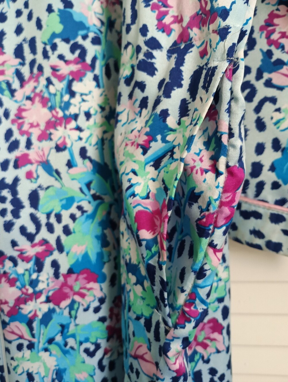 Women's Miss Elaine Floral Print Zip-Front Robe/Nightgown (2X) - Picture 9 of 15